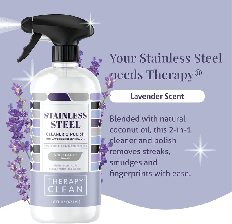 therapy Stainless Steel Cleaner Bulk Refill - 64 oz. - Streak-Free, Removes Fingerprints and Water Marks from Appliances and Grills - Image 2